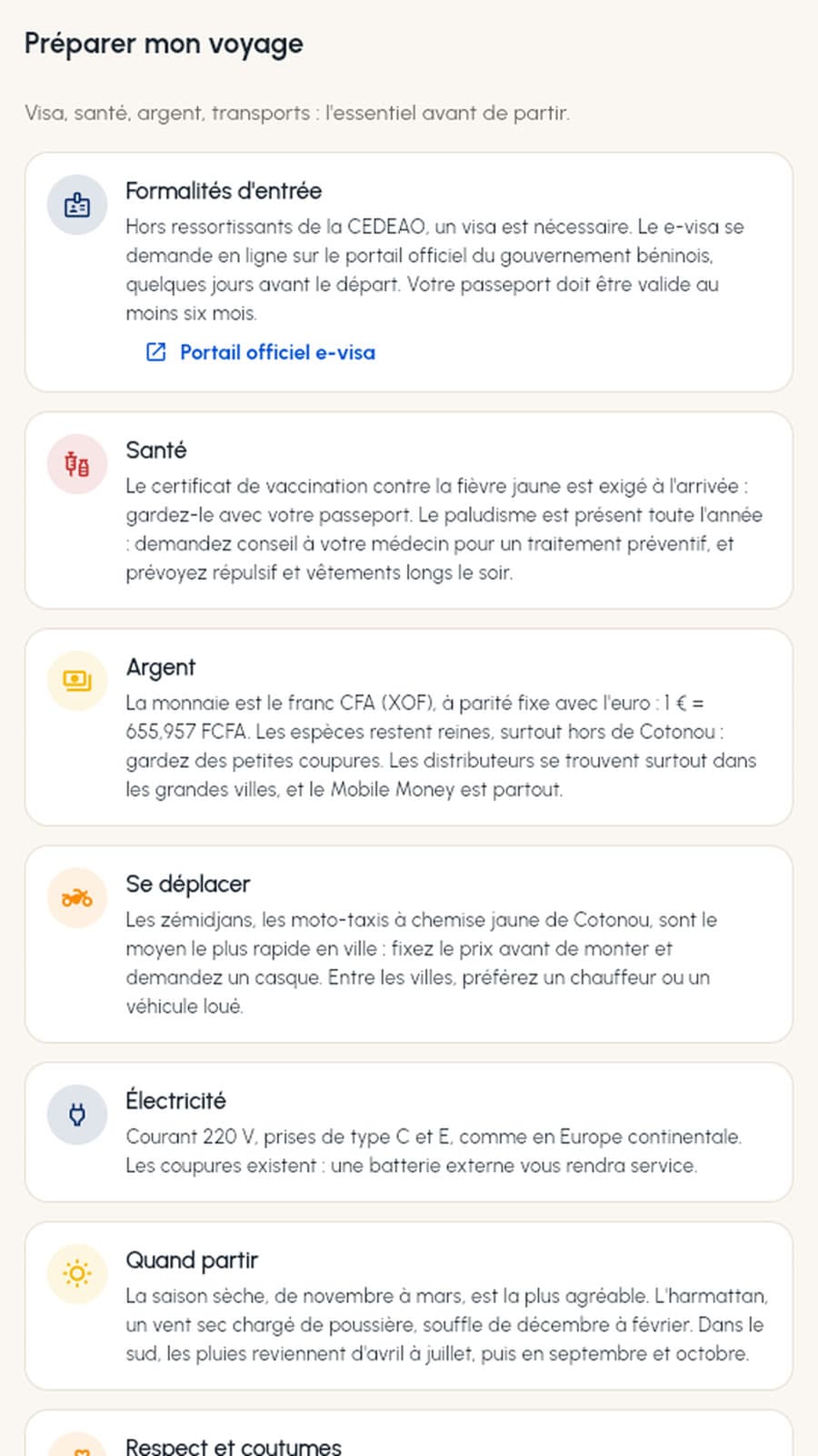 Guide pour préparer son voyage